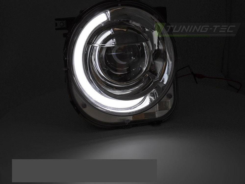 Komplett sett frontlykter tube light krom til Jeep Renegade fra 2014