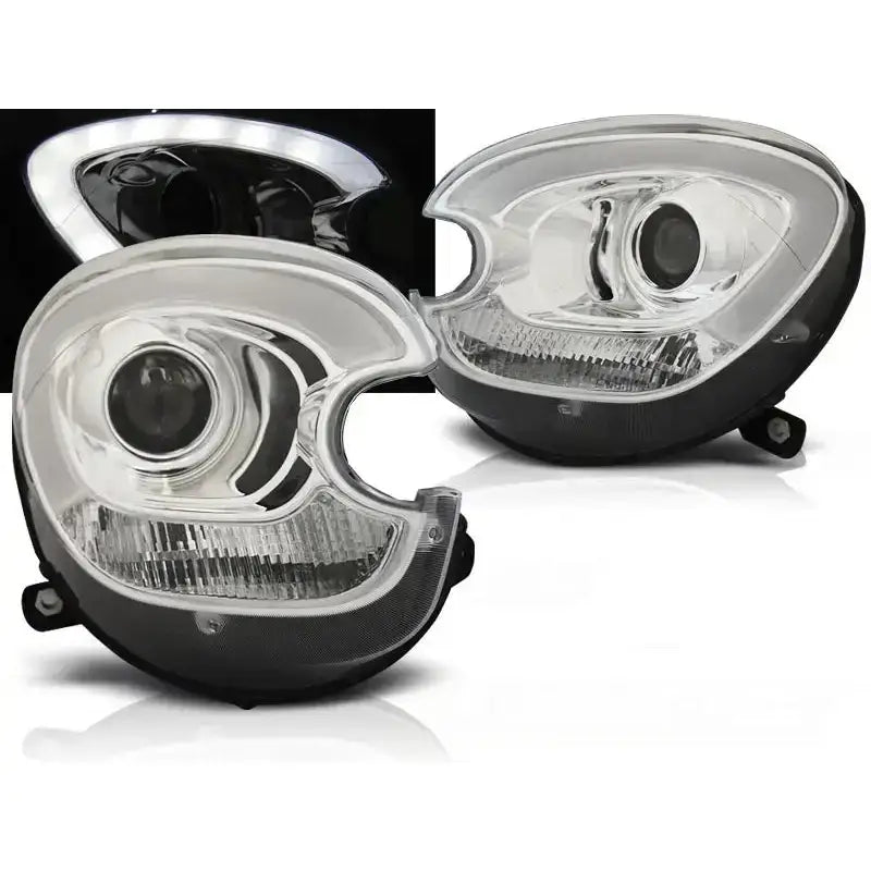 Frontlykter Mini Countryman R60 10-14 Tube Light Chrome Hid