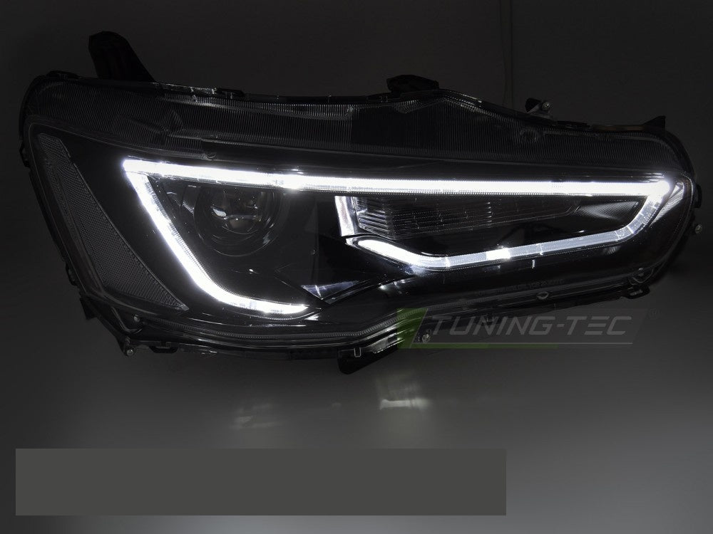 Svarte frontlykter Tube Light-design for Mitsubishi Lancer 08-16 nærbilde