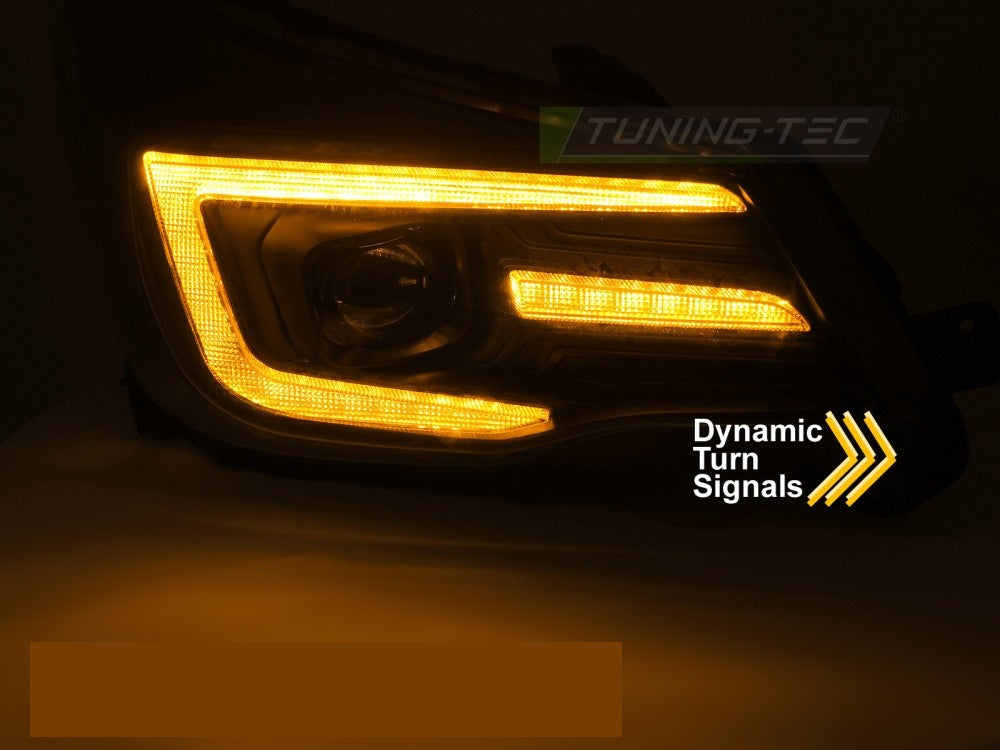 Komplett sett frontlykter xenon DRL svart for Subaru Forester 2013–2018 bakside