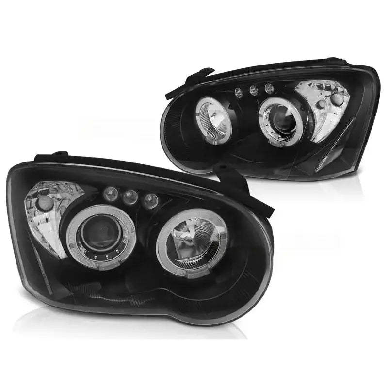 Frontlykter Subaru Impreza Ii Gd 03-05 Angel Eyes Black