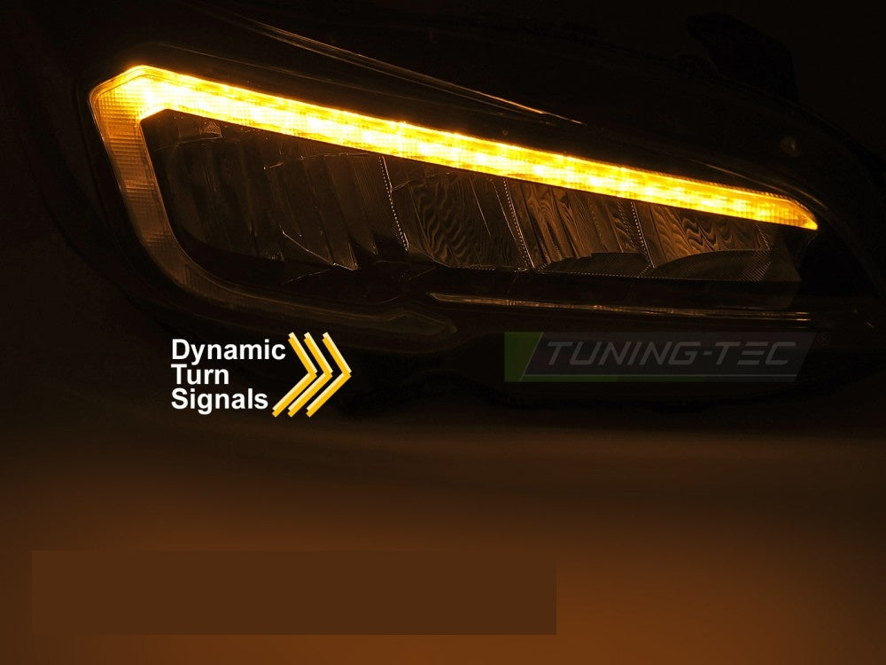Svarte LED frontlykter Subaru WRX 08-14 tube light-design vist fra siden