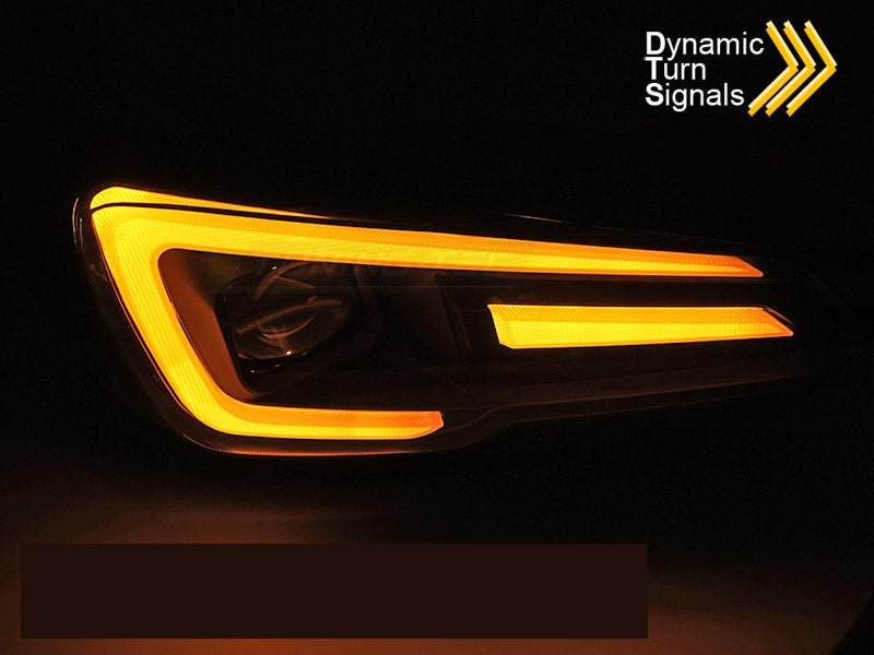 Komplett sett frontlykter Subaru WRX 2014–2022 LED DRL svart LPSU16