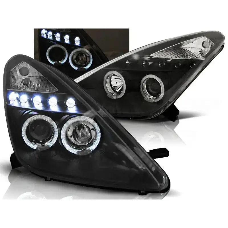 Frontlykter Toyota Celica T230 99-05 Angel Eyes Black