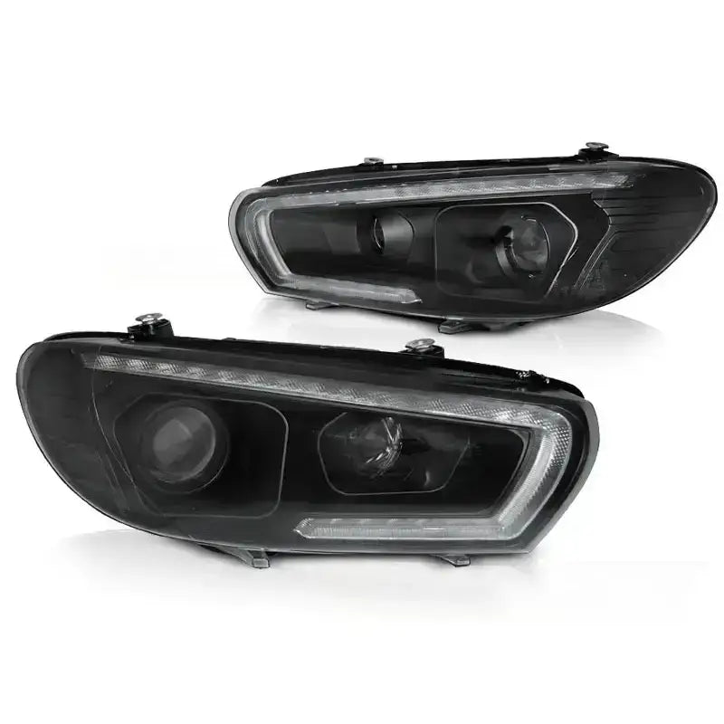 Frontlykter Tube Seq Led Black - Volkswagen Scirocco 08-14