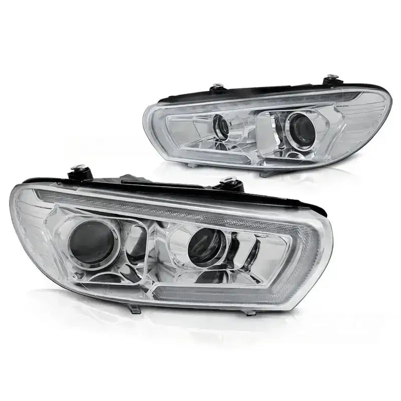 Frontlykter Tube Seq Led Chrome - Volkswagen Scirocco 14-17