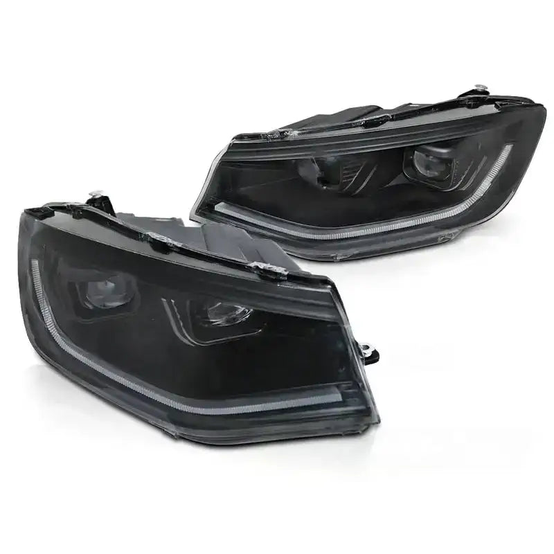 Frontlykter Volkswagen Caddy 20- Black Drl Seq Led