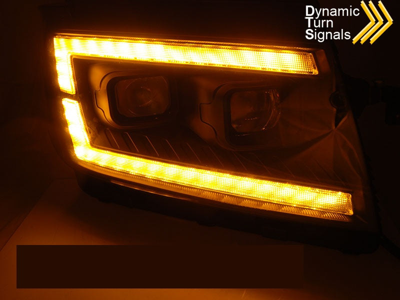 Komplett sett frontlykter Volkswagen Crafter II svart LED DRL og sekvensiell blinklys