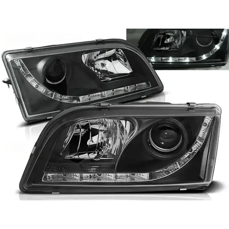 Frontlykter Volvo S40/v40 02.96-04.00 Daylight Black Led