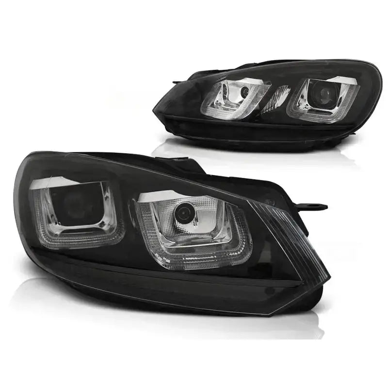 Frontlykter Vw Golf 6 08-12 U-type Black Black Line Drl