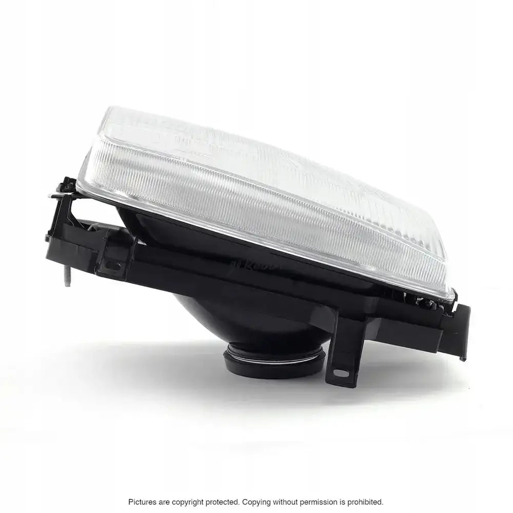 Headlamp Vw T4 90-95 H4 rektangulært frontlys med klart glass og detaljer på festebraketten.