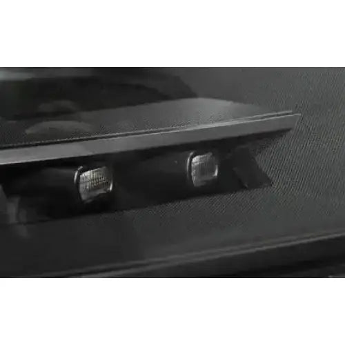 Hovedlykter Vw T5 2010-15 Tru DRL Xenon Look Black med to firkantede LED-lys i sort overflate.