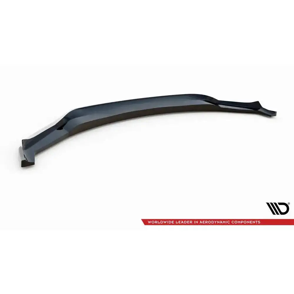 Frontspoiler BMW X5 M F15 / X6 M F86 V.3 i sort plast, skrå vinkel, buet design og markerte kanter.