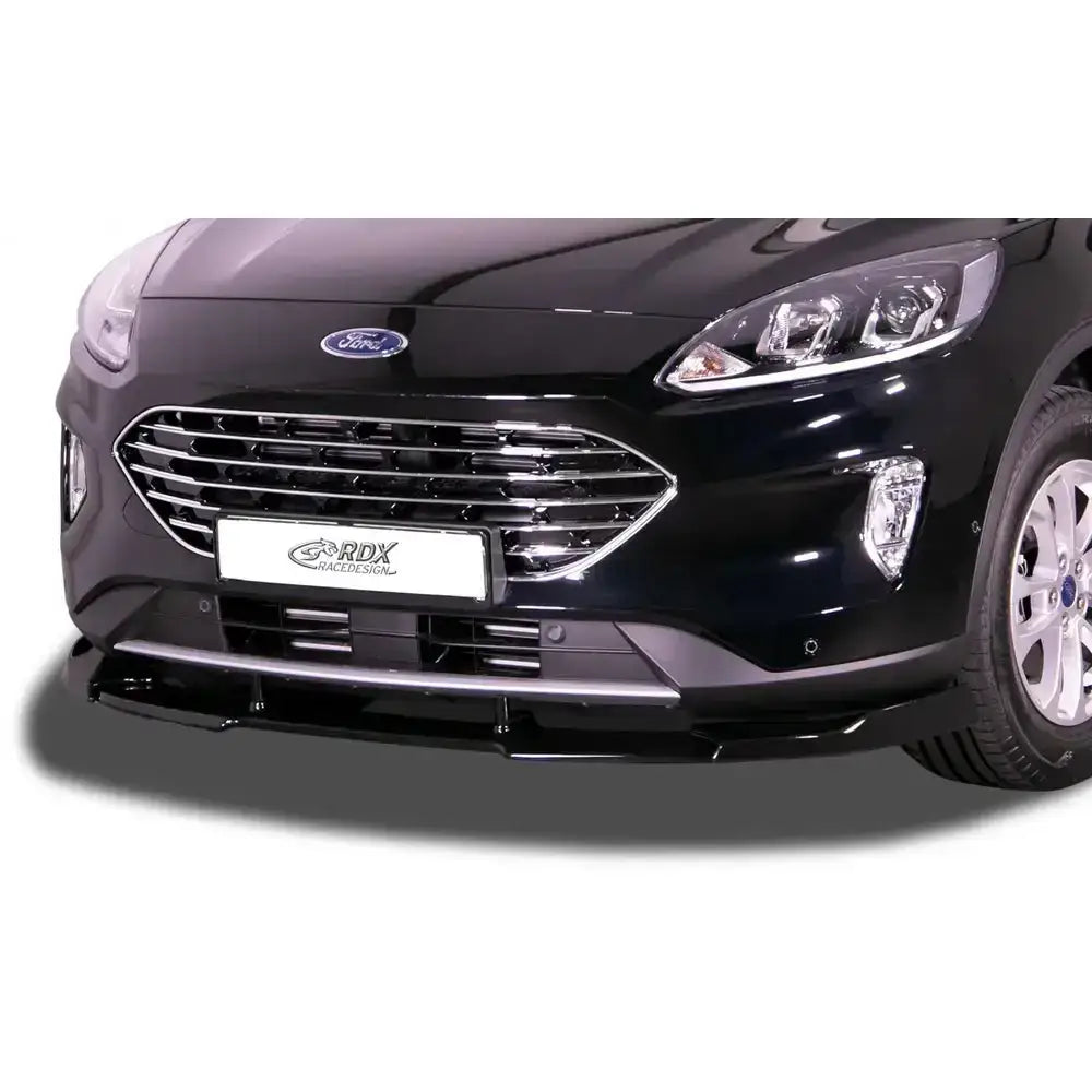 Frontspoiler Ford Kuga 3 Vario X i sort, nærbilde med krom grill og detaljerte frontlykter.