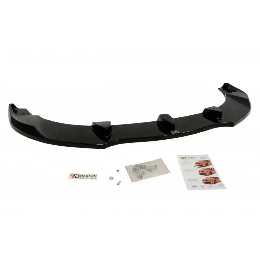 Frontleppe til Porsche 911 Carrera 997.1, sort glanset plast med utstikkere, festebeslag og tilbehør.