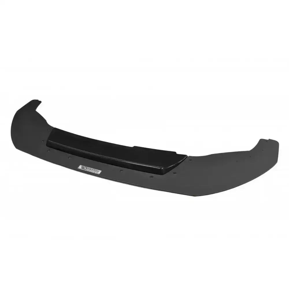 Front splitter for VW Golf VII R Racing Hybrid i sort matt finish med synlige skruer og logo.
