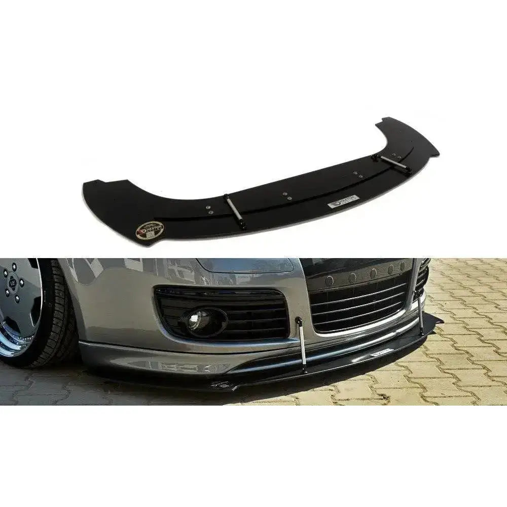 Frontleppe Racing Vw Golf V Gti 30Th i sort plast med metallstag, vist montert på bilfront.