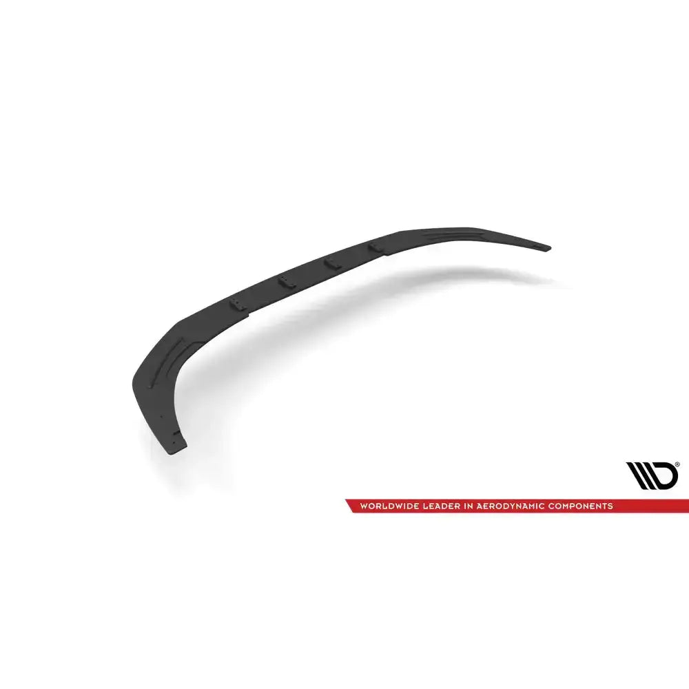 Front lip for BMW Z4 G29 M-Pack 2018 i sort plast, sett skrått ovenfra mot hvit bakgrunn.