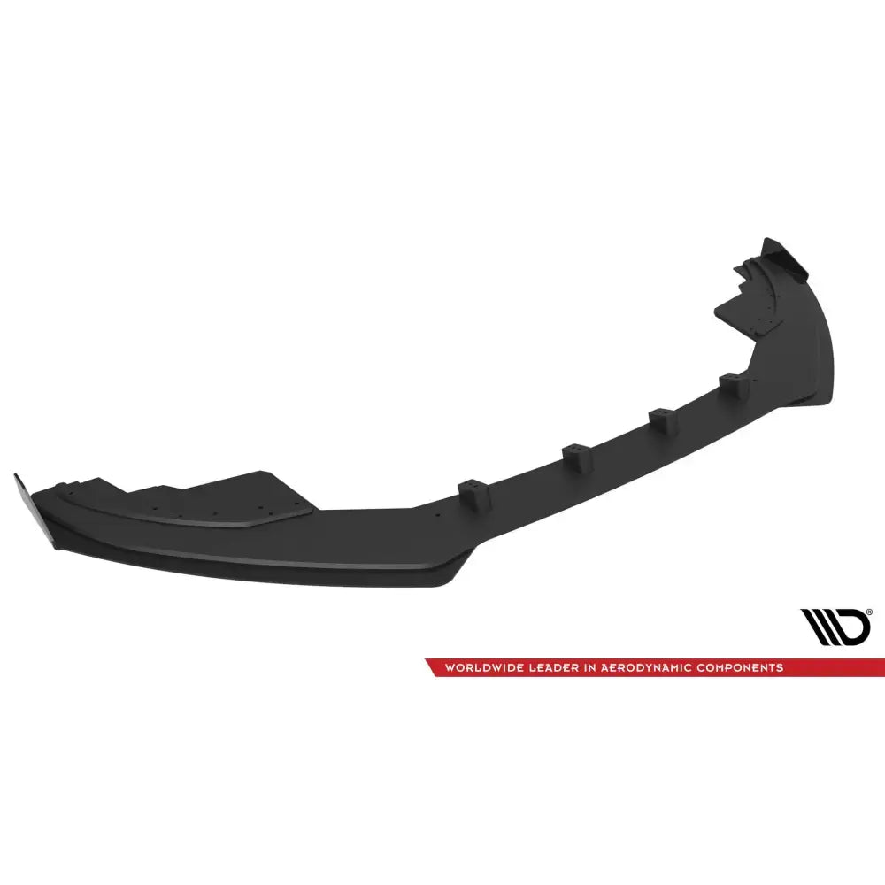 Frontspoiler Audi S5 / A5 S-Line 8T Street Pro med flaps vist skrått, sort plast og tydelige monteringspunkter.