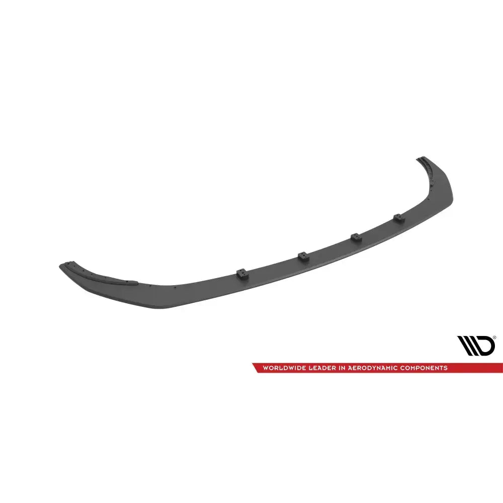 Frontspoiler Mercedes C43 Coupe C205 Pro i sort plast, skråvisning med synlige festepunkter mot hvit bakgrunn.