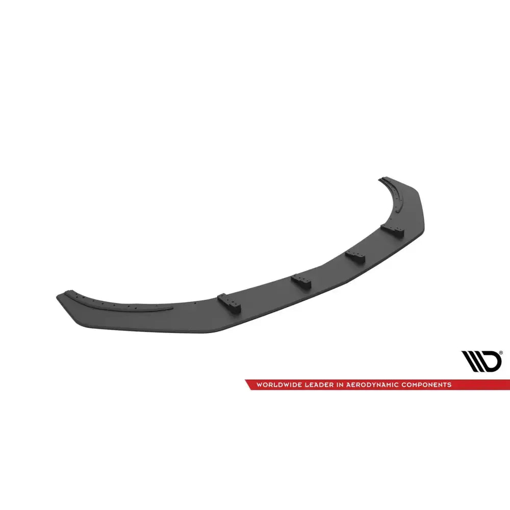 Frontspoiler Mercedes 45 AMG Aero W176 Facelift Street Pro sett skrått ovenfra med monteringspunkter.