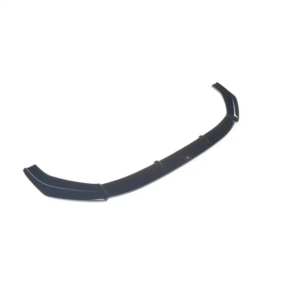 Frontspoiler Audi RS4 B9 V.1 i blank svart plast sett ovenfra med markerte seksjonsdeler.