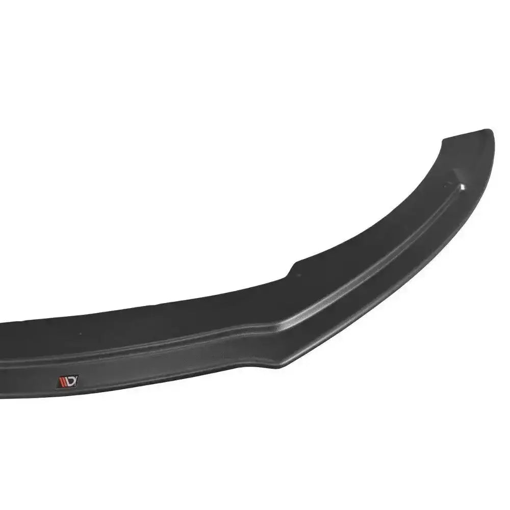 Frontspoiler Audi TT S Mk2 (8J) V.1 i svart plast, sett ovenfra med synlig logo på venstre side.