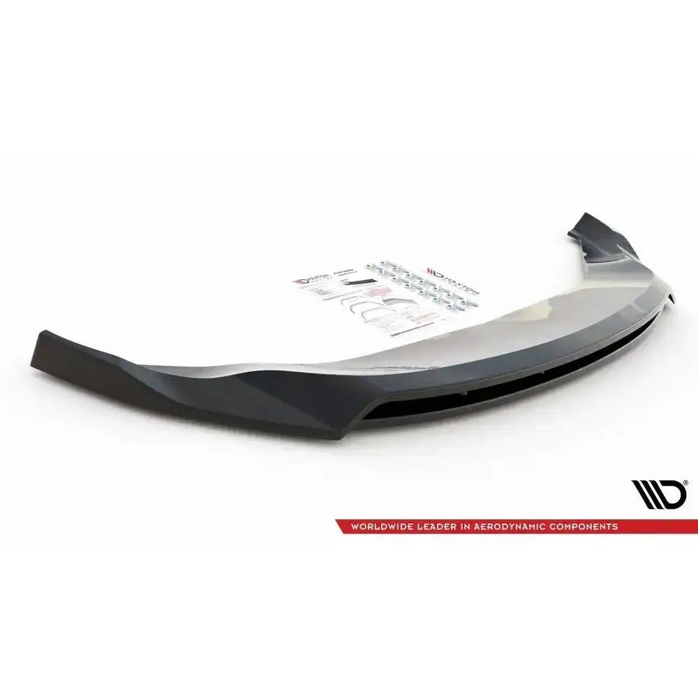 Front lip til Ford Escape ST-Line Mk3 12-19, sort plast med monteringsutstyr og instruksjoner.