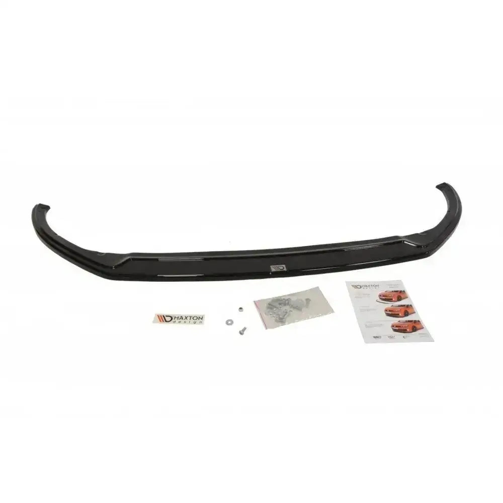 Frontspoiler Ford Focus ST Mk3 V.2 sett ovenfra med monteringsdeler, skruer og instruksjoner.