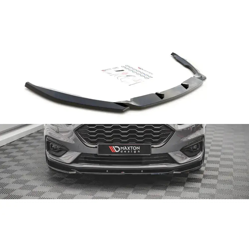 Frontspoiler til Ford Mondeo ST-Line Mk5 Facelift 19- V.2 sett ovenfra montert på bilfront med detaljer.
