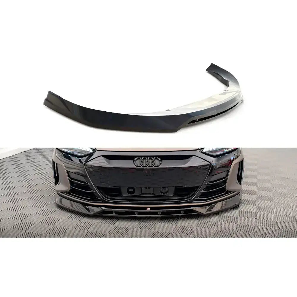 Frontleppe til Audi e-Tron GT V.3 i svart glanset finish, vist separat fra skrå vinkel.
