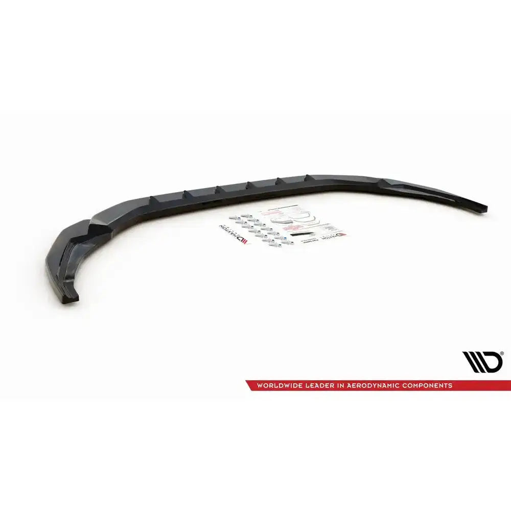 Frontleppe til Audi S3 A3 S-Line 8Y 20-, svart plast med monteringsutstyr og klistremerker.