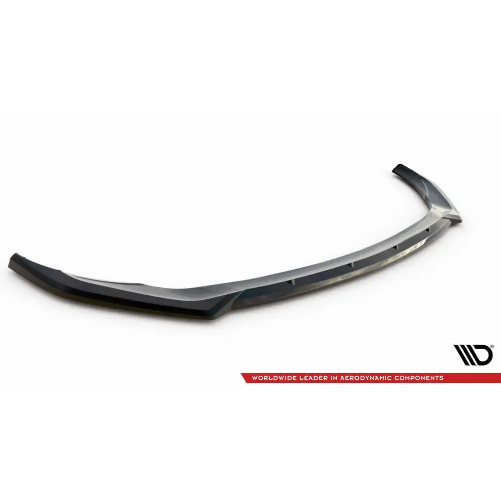 Front lip til Mercedes C43 Coupe/Sedan C205/W205 V.2, sort buet spoiler med aerodynamisk design.