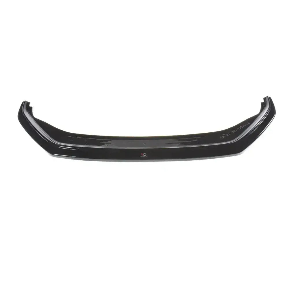 Frontspoiler VW Golf Mk7 Facelift Standard i sort, blank plast sett rett forfra mot hvit bakgrunn.