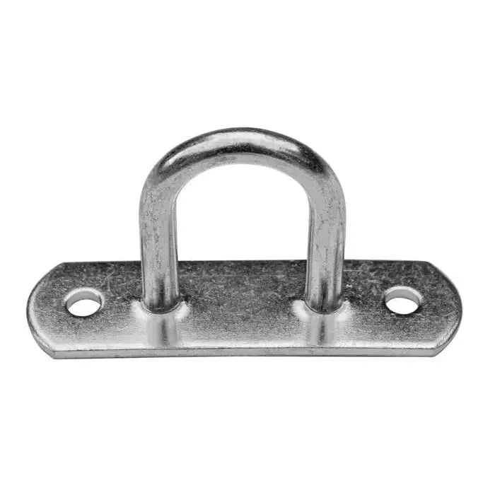 Galvanisert ombord grip 30 mm med blank bøyle, frontvisning av festeplate med to monteringshull.