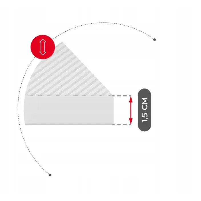Gaming Hjørnebord Huzaro Hero 6.3 hvit, nærbilde av bordplate med tydelig markert høyde på 1,5 cm.