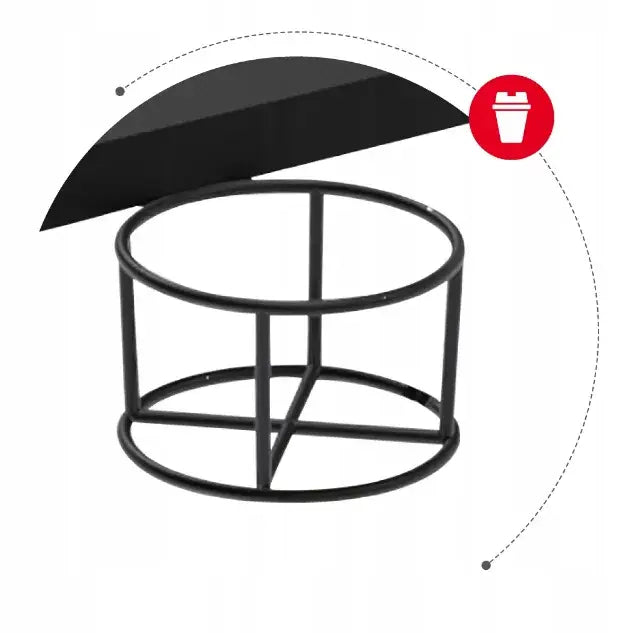 Gamingbord Huzaro Hero 1.8, sort metallramme med kryssede bøyler, toppdel løftet, sett fra skrå vinkel.