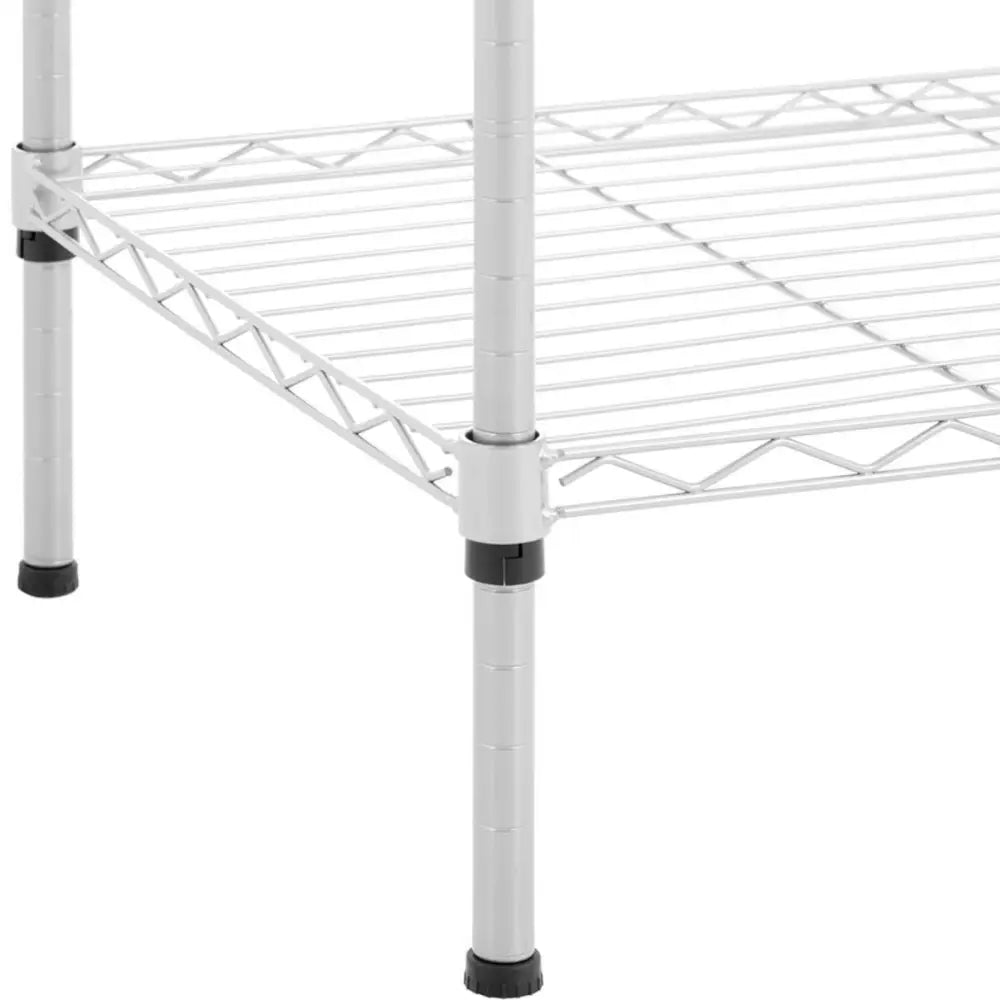 Garderobe Stålrack med 7 Hyller og 4 Stenger 189x45x196 Cm