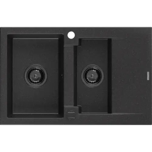 Gaspar Kjøkkenvask 1 1/2 Kum 737x475 Mm Svart/sølv 6507731505-73-b