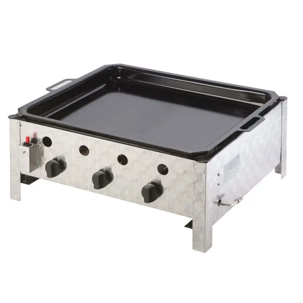 Gassgrillpanne med Gassgrill og 3 Brennere Pelvis 10 Kw