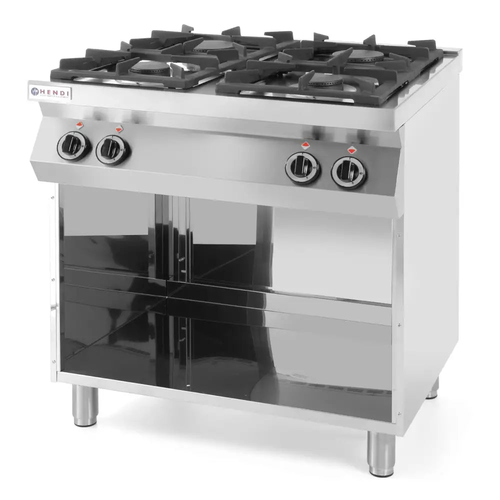 Gasskomfyr 4-brenner Kitchen Line på åpent Understell Bredde 800mm Dybde 700mm