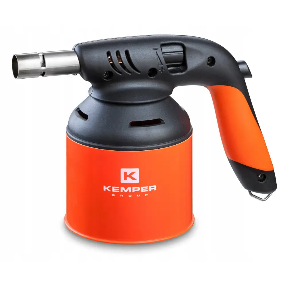 Gassloddepistol Kemper med sort og oransje håndtak, synlig justeringshjul og merkevare-logo på beholderen.