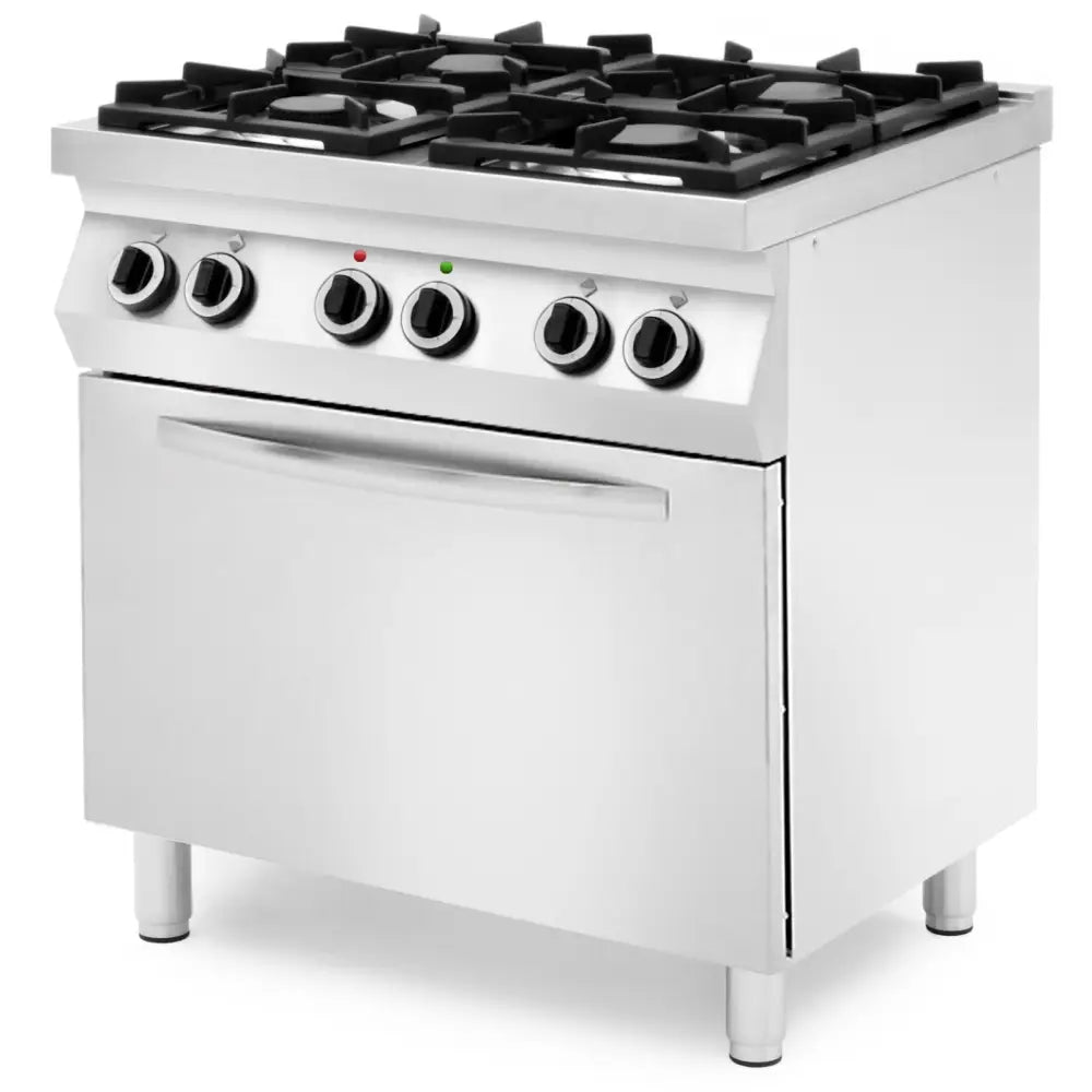 Gasstove 4-brenner med Elektrisk Ovn 800 x 700 Mm 3 Kw 230 v - Hendi 227886