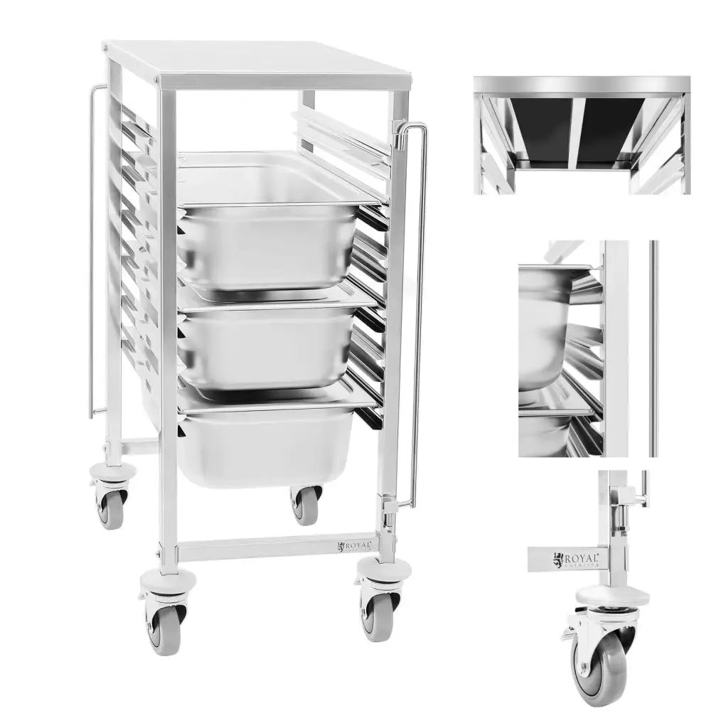 Gastronomisk Vogn med Hylle for Transport av 6x Gn1/1 Beholdere