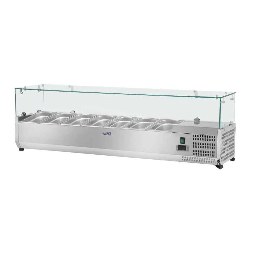 Glassdeksel med Kjølestativ for 7x Gn1/3 160cm