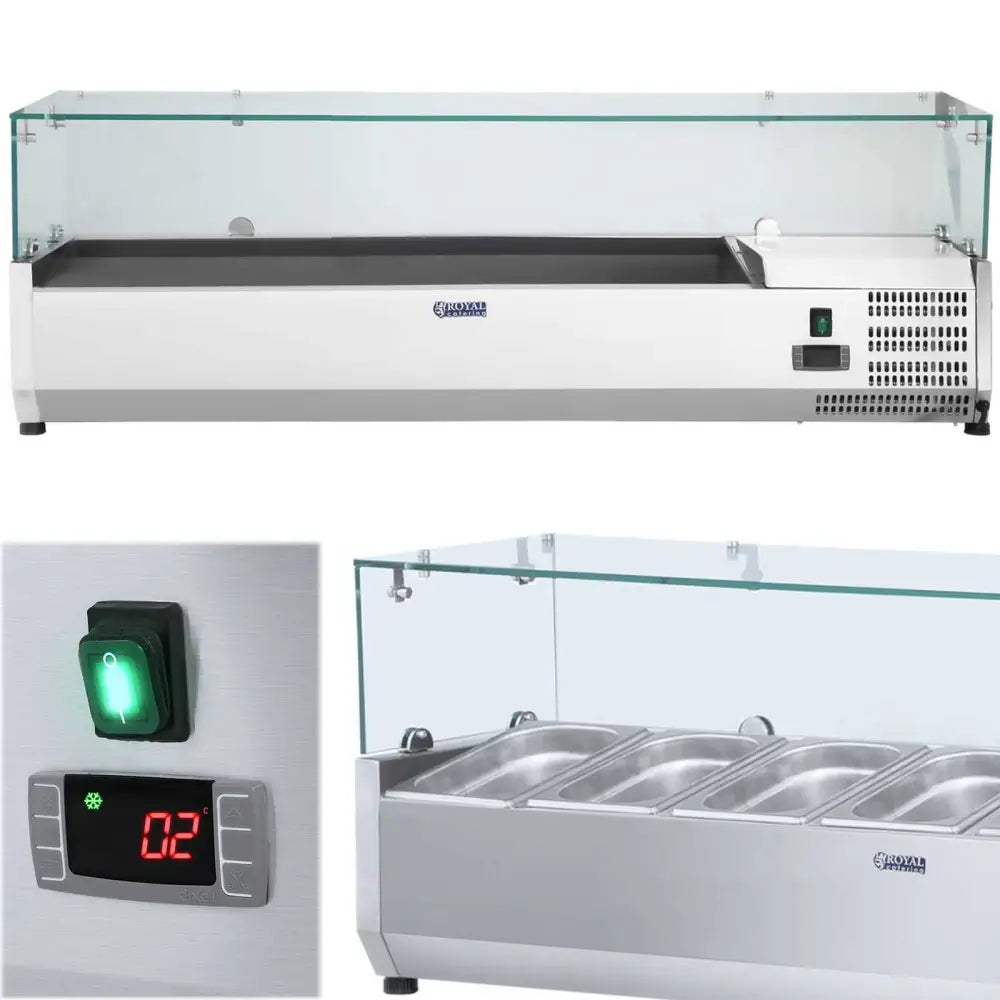 Glasssurdeksel med Kjøleplate 6x Gn1/4 140cm