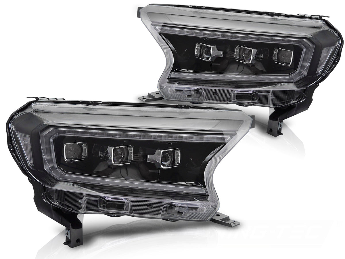 Frontlykter Ford Ranger V (2016–2022) LED Svart - LPFO94