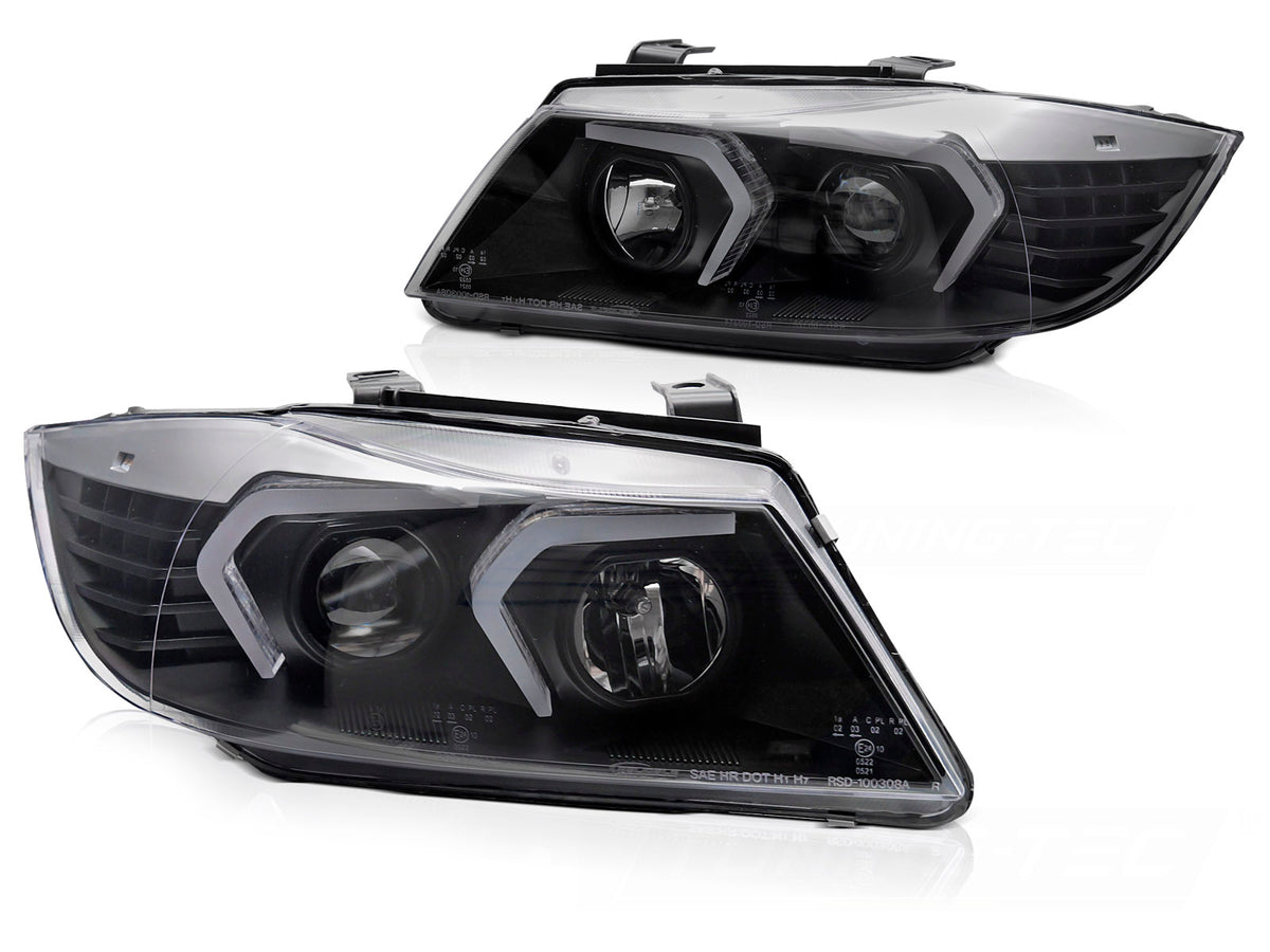 Frontlykter BMW 3-Serie E90/E91 (2005–2008) LED Svart - LPBMP4