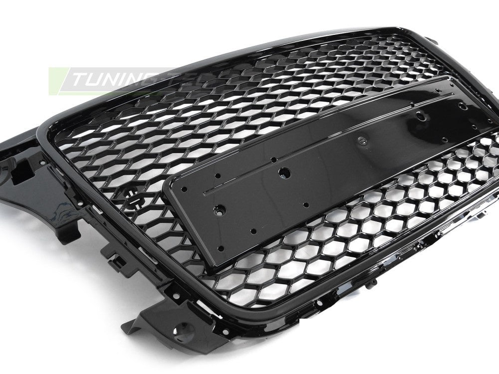 Frontgrill Audi A3 8P 08-12 svart blank finish sett fra siden
