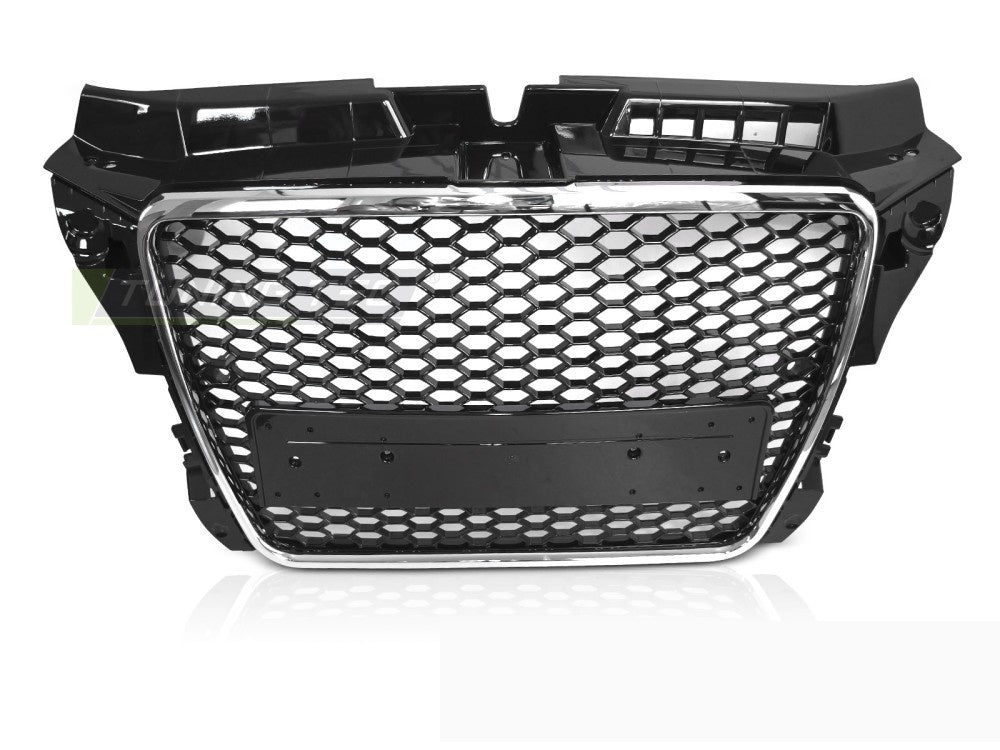 Svart krom grill til Audi A3 8P 2008–2012 komplett sett